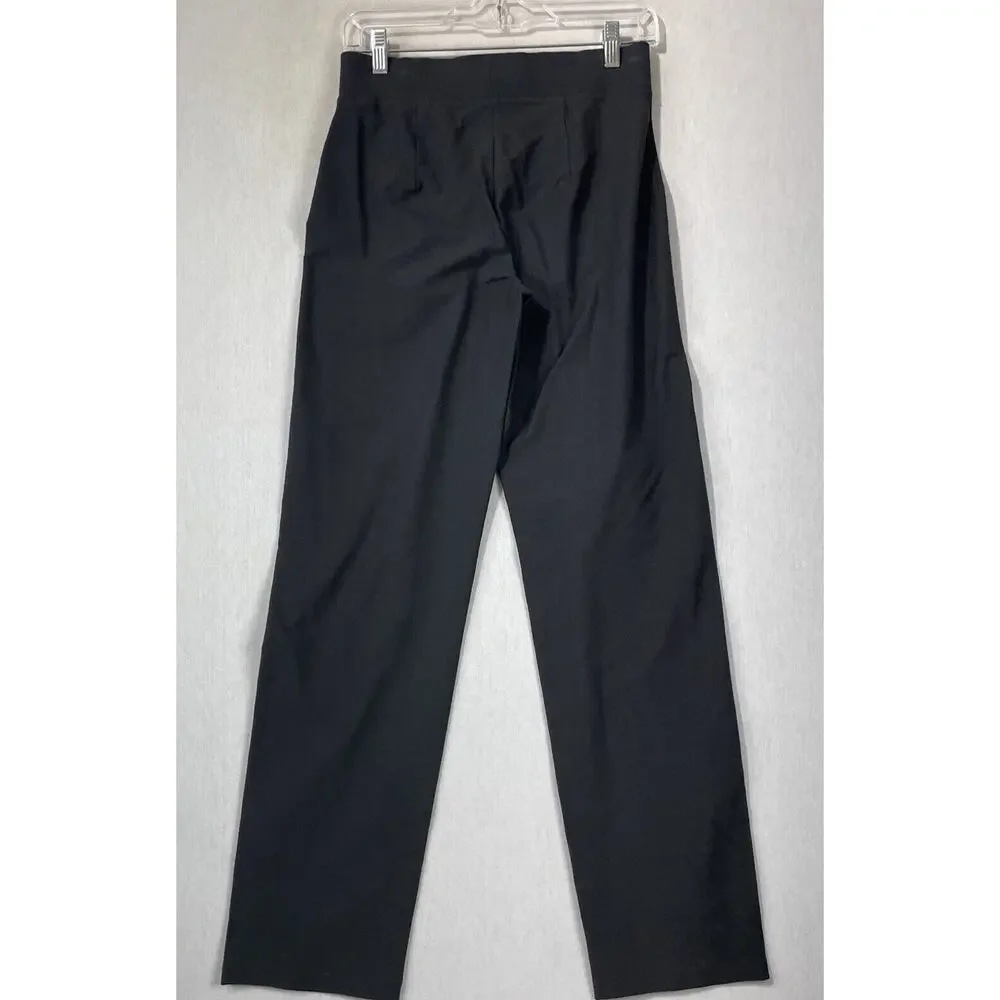 Eileen Fisher Pull-On Pants Womens Size XS Solid Black Career Professional - Picture 2 of 9